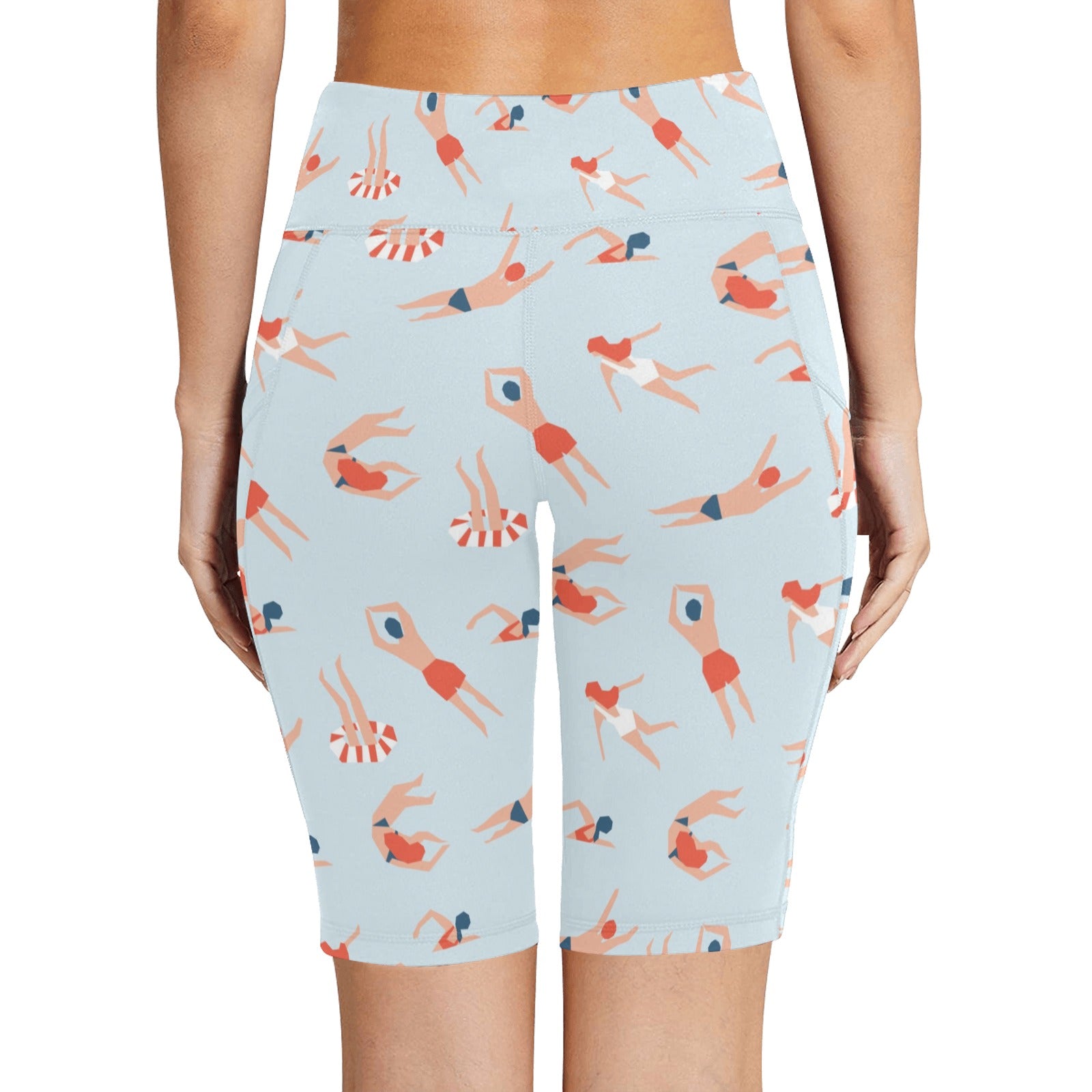 Summer Swim Women's Bike Shorts With Side Pockets Women's Bike Shorts Printed Offshore Summer
