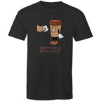 Even My Coffee Needs Coffee - Mens T-Shirt Black Mens T-shirt Coffee Printed In Australia