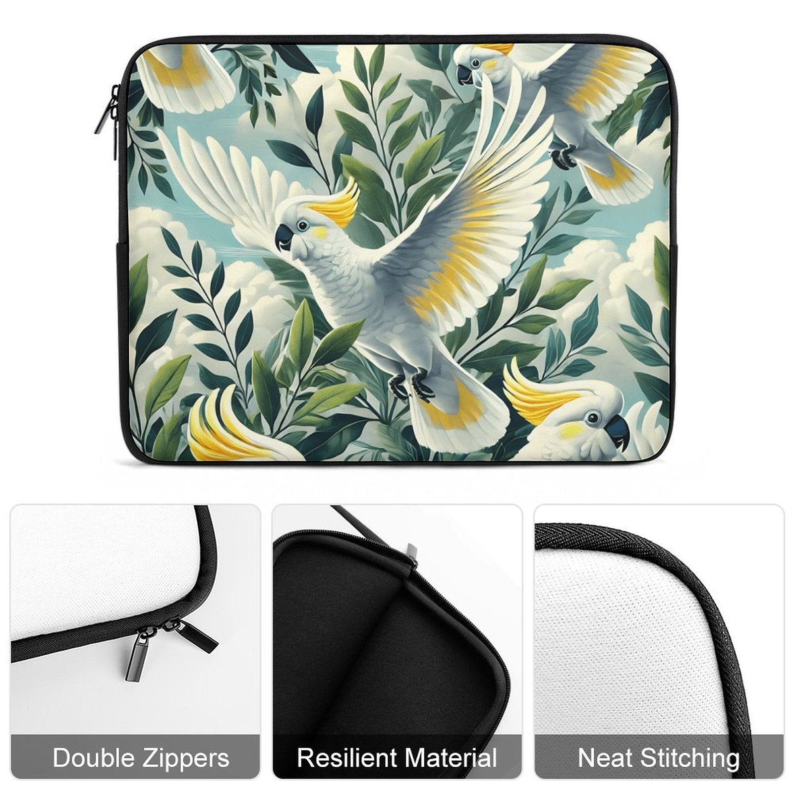 Cockatoo Laptop Sleeve (Multiple Sizes) Laptop Sleeve animal Printed Offshore