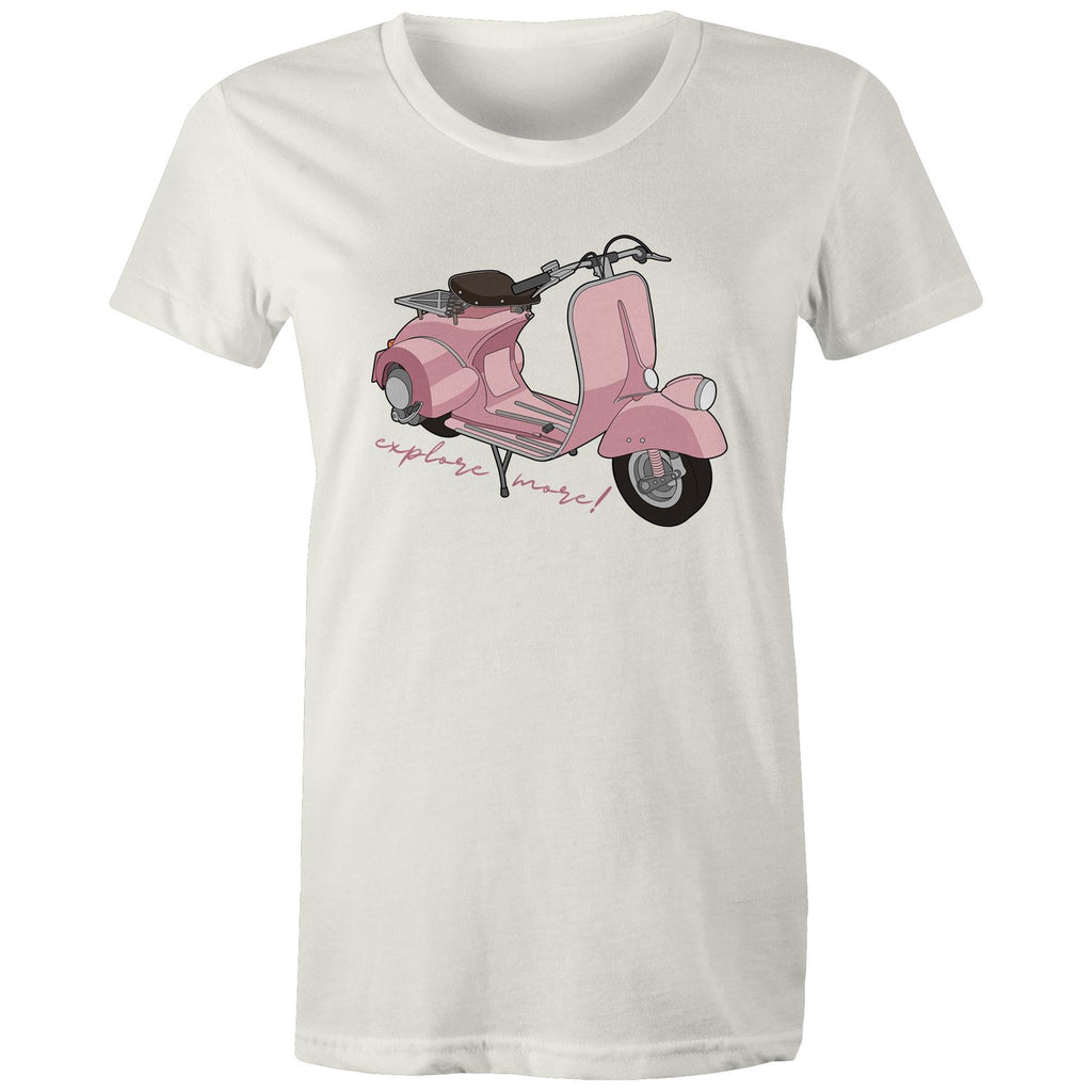 Explore More - Womens T-shirt Natural Womens T-shirt Printed In Australia