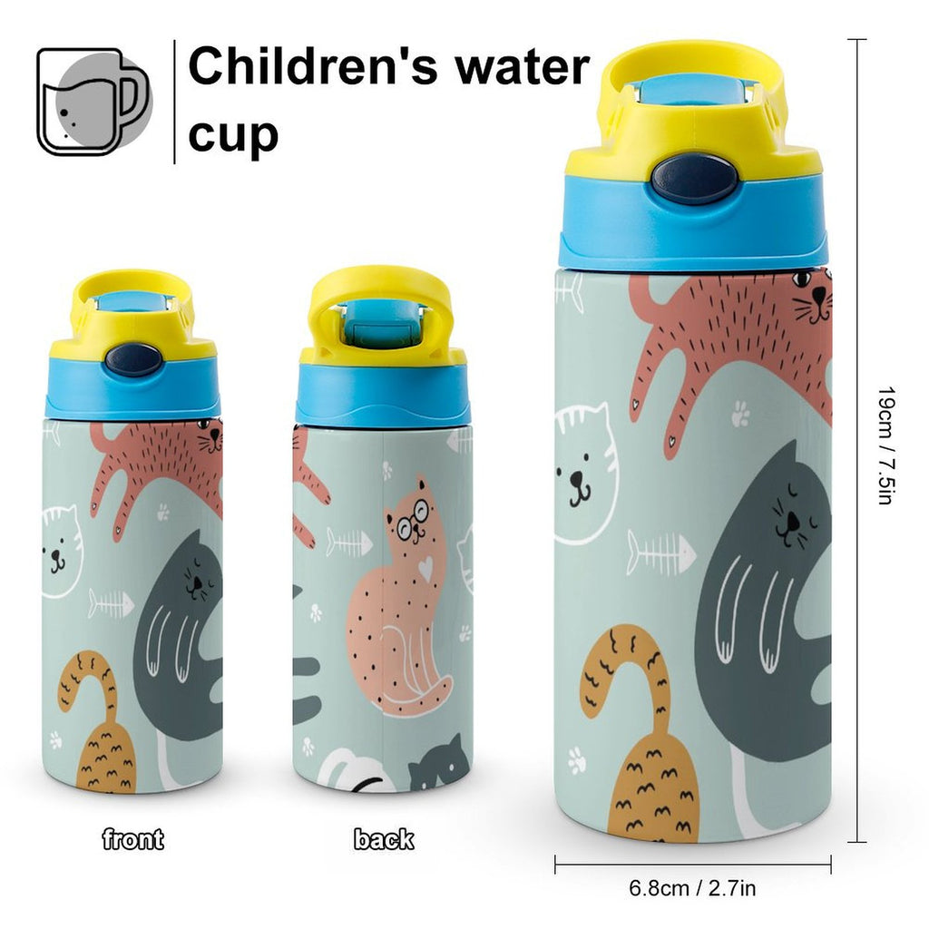 Cat Stretch - Little Kids Water Bottle Little Kids Water Bottle animal Printed Offshore