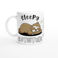 Personalise - Sloth, Sleepy Slothitude - White 11oz Ceramic Mug Ceramic White Personalised Mug animal customise Globally Fulfilled personalise