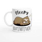 Personalise - Sloth, Sleepy Slothitude - White 11oz Ceramic Mug Ceramic White Personalised Mug animal customise Globally Fulfilled personalise