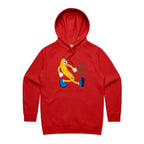 Banana, Time To Split - Womens Hoodie Red Womens 2XL Womens Hoodie Food Printed In Australia