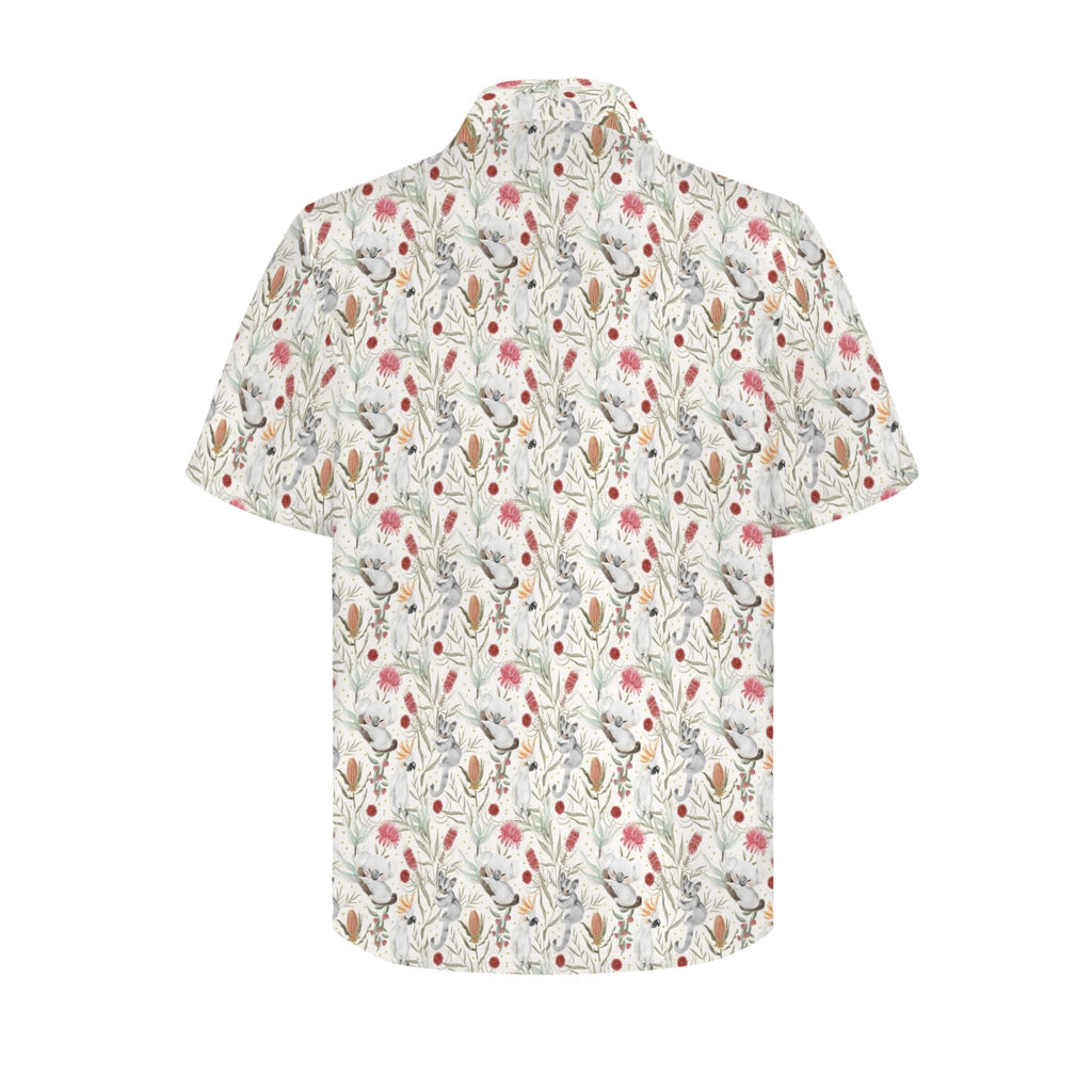 Australian Plants And Animals Men's Short Sleeve Hawaiian Shirt