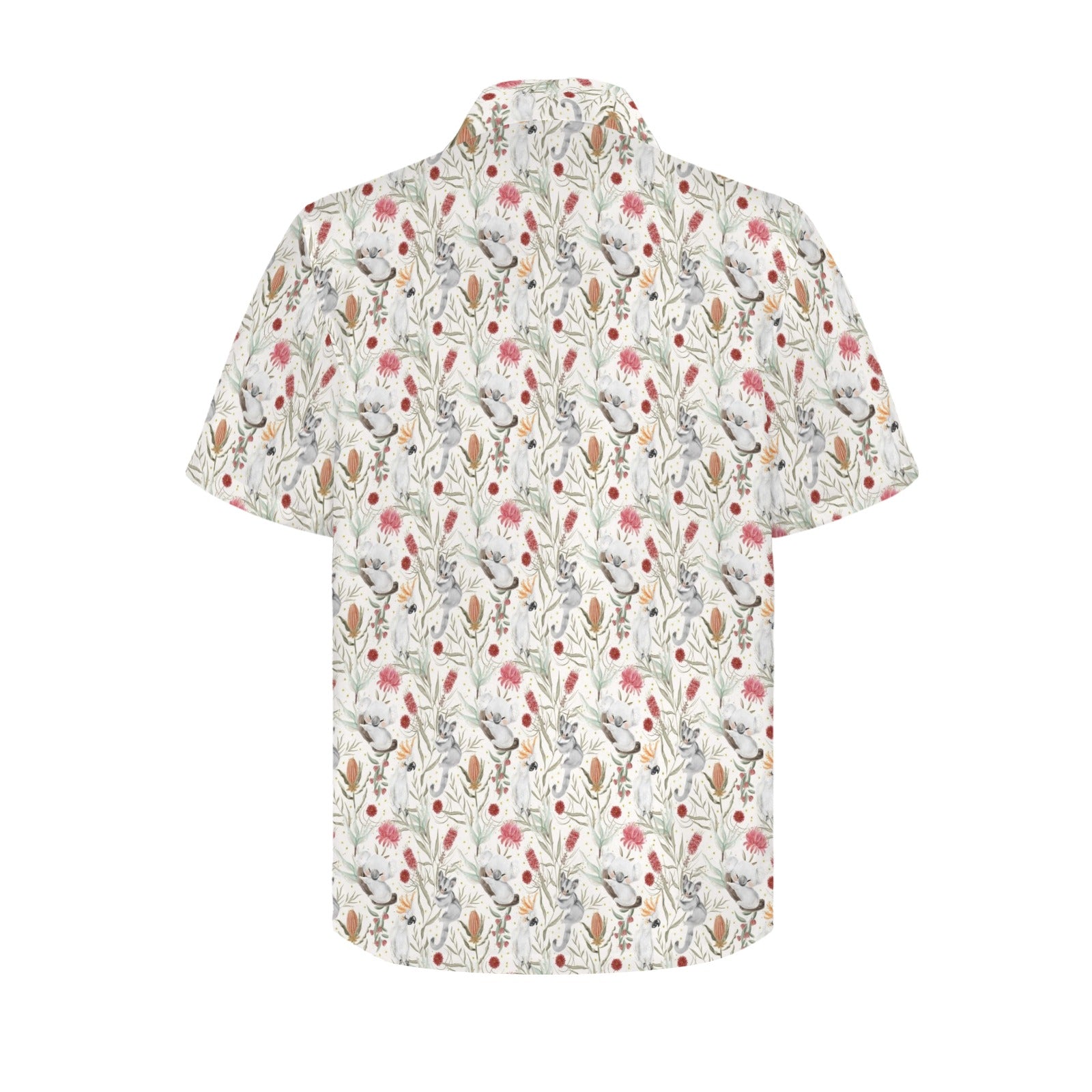 Australian Plants And Animals Men's Short Sleeve Hawaiian Shirt