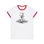 I'm Fine Drowning Thumbs Up AS Colour Women's Ringer Tee