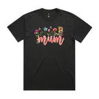 Mum, Flowers AS Colour Heavy Faded Tee Unisex Faded coal Heavy Faded T-shirt Mum Printed In Australia