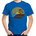 Retro Sunset - Kids Youth T-Shirt Bright Royal Kids Youth T-shirt Printed In Australia Retro Summer