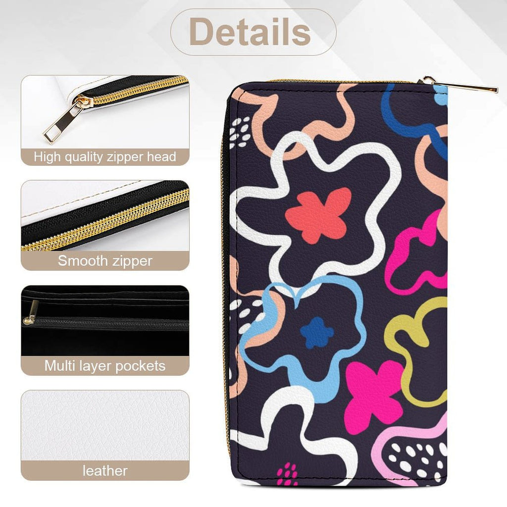 Flowers In Abstract - PU Leather Wallet