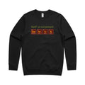 Self Proclaimed Genius, Periodic Table AS Colour Stencil Crew Sweatshirt Unisex Black Sweatshirt Printed In Australia Science
