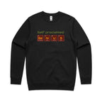 Self Proclaimed Genius, Periodic Table - AS Colour Stencil Crew Black Sweatshirt Printed In Australia Science