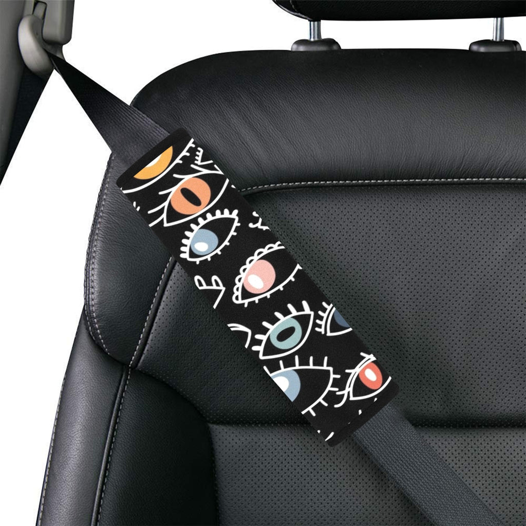 Eyes On Black Car Seat Belt Cover 7''x10'' (Pack of 2) Car Seat Belt Cover 7x10 (Pack of 2) Printed Offshore