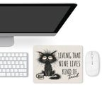 Living That Nine Lives Kind Of Tired, Cat Leather Mouse Pad Leather Mouse Pad animal Printed Offshore