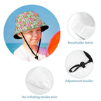 Bright Painted Tropical Kids Bucket Hat Kids Bucket Hat Plants Printed Offshore