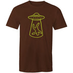 Alien Abduction - Mens T-Shirt Dark Chocolate Mens T-shirt Printed In Australia Sci Fi
