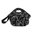 Black And White Floral - Neoprene Lunch Bag Neoprene Lunch Bag Printed Offshore