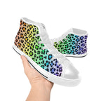 Rainbow Leopard Print - Kids' High Top Canvas Shoes Kids High Top Canvas Shoes animal Printed Offshore