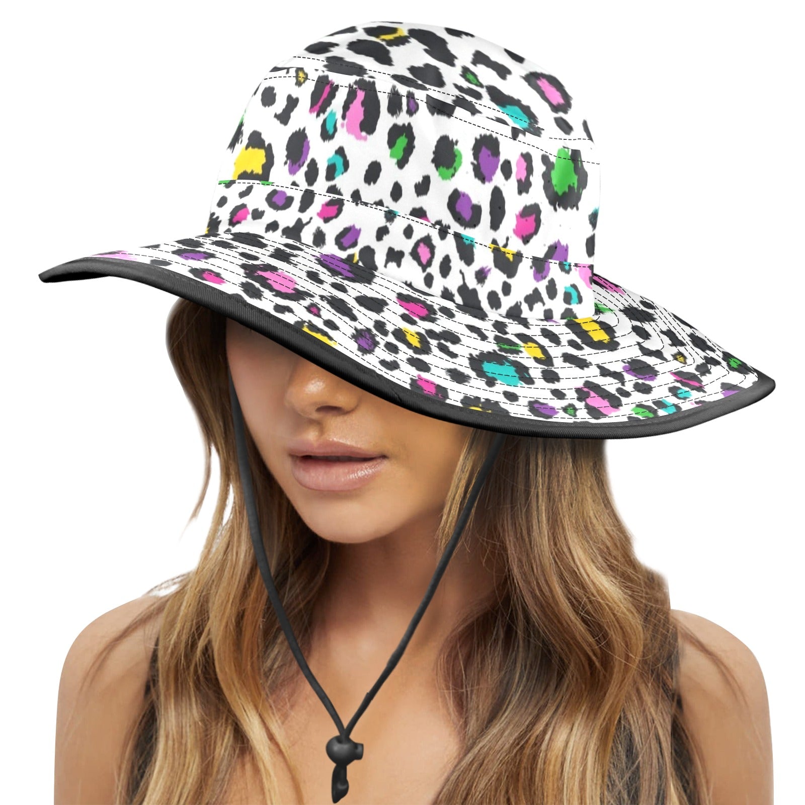 Animal Print In Colour - Wide Brim Bucket Hat Wide Brim Bucket Hat animal Printed Offshore