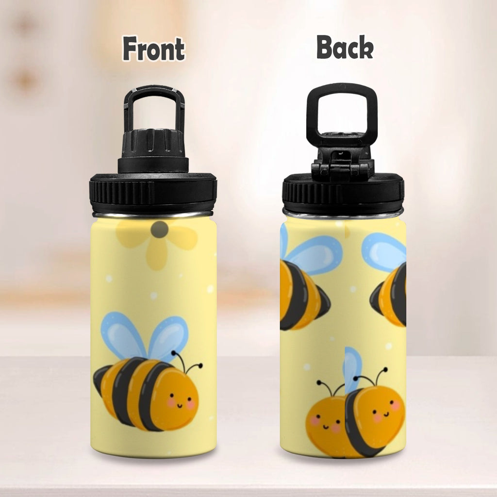 Bright Bees - Kids Water Bottle with Chug Lid (12 oz) Kids Water Bottle with Chug Lid animal Printed Offshore