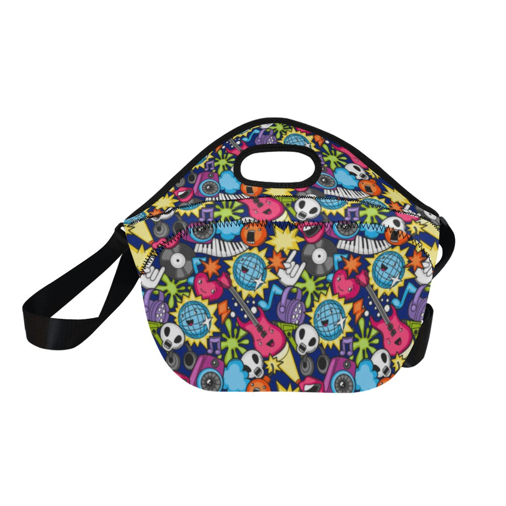 Sticker Music - Neoprene Lunch Bag Neoprene Lunch Bag Printed Offshore