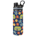 Hippy Caravan - Insulated Water Bottle with Dual-Use Lid (18oz) One Size Insulated Water Bottle with Dual-Use Lid (18oz) Printed Offshore Retro
