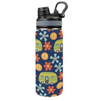 Hippy Caravan - Insulated Water Bottle with Dual-Use Lid (18oz) One Size Insulated Water Bottle with Dual-Use Lid (18oz) Printed Offshore Retro
