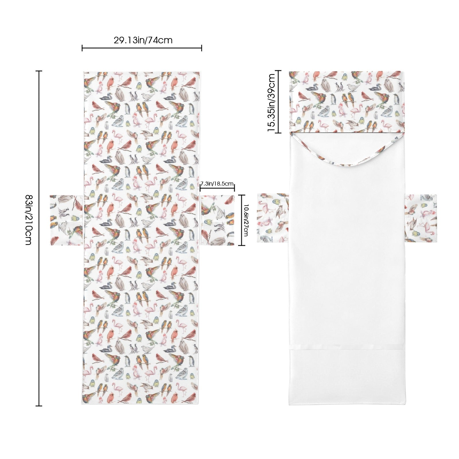 Birds Of A Feather Beach Chair Towel Cover with Side Pockets