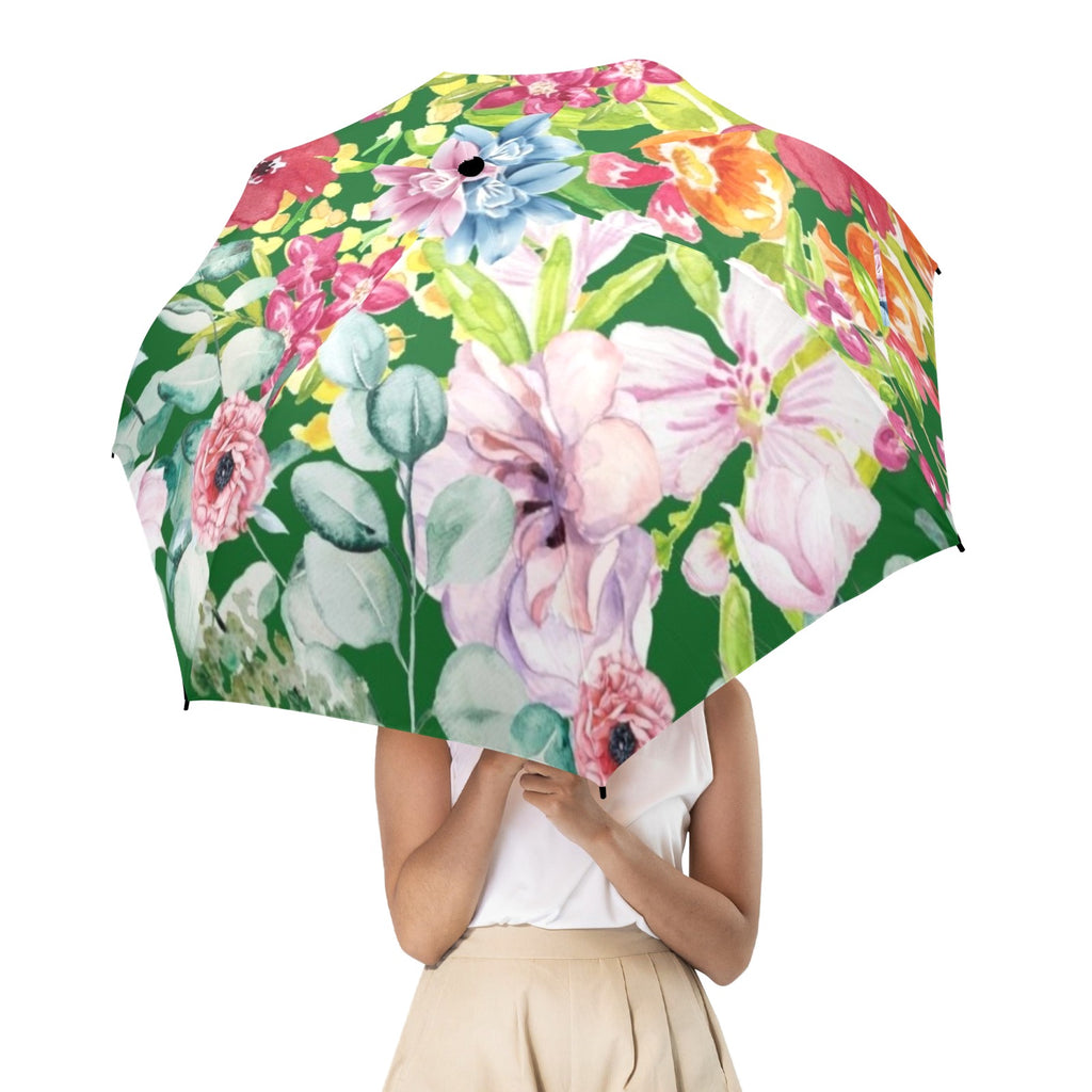 Bright Floral - Semi-Automatic Foldable Umbrella (Model U12) Semi-Automatic Foldable Umbrella (U12)