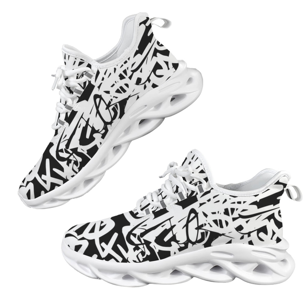 Graffiti White Women's Twisted Sole Sneakers