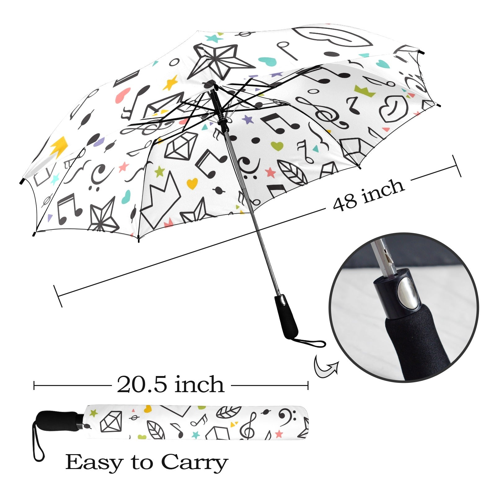 Music Time - Semi-Automatic Foldable Umbrella (Model U12) Semi-Automatic Foldable Umbrella (U12)