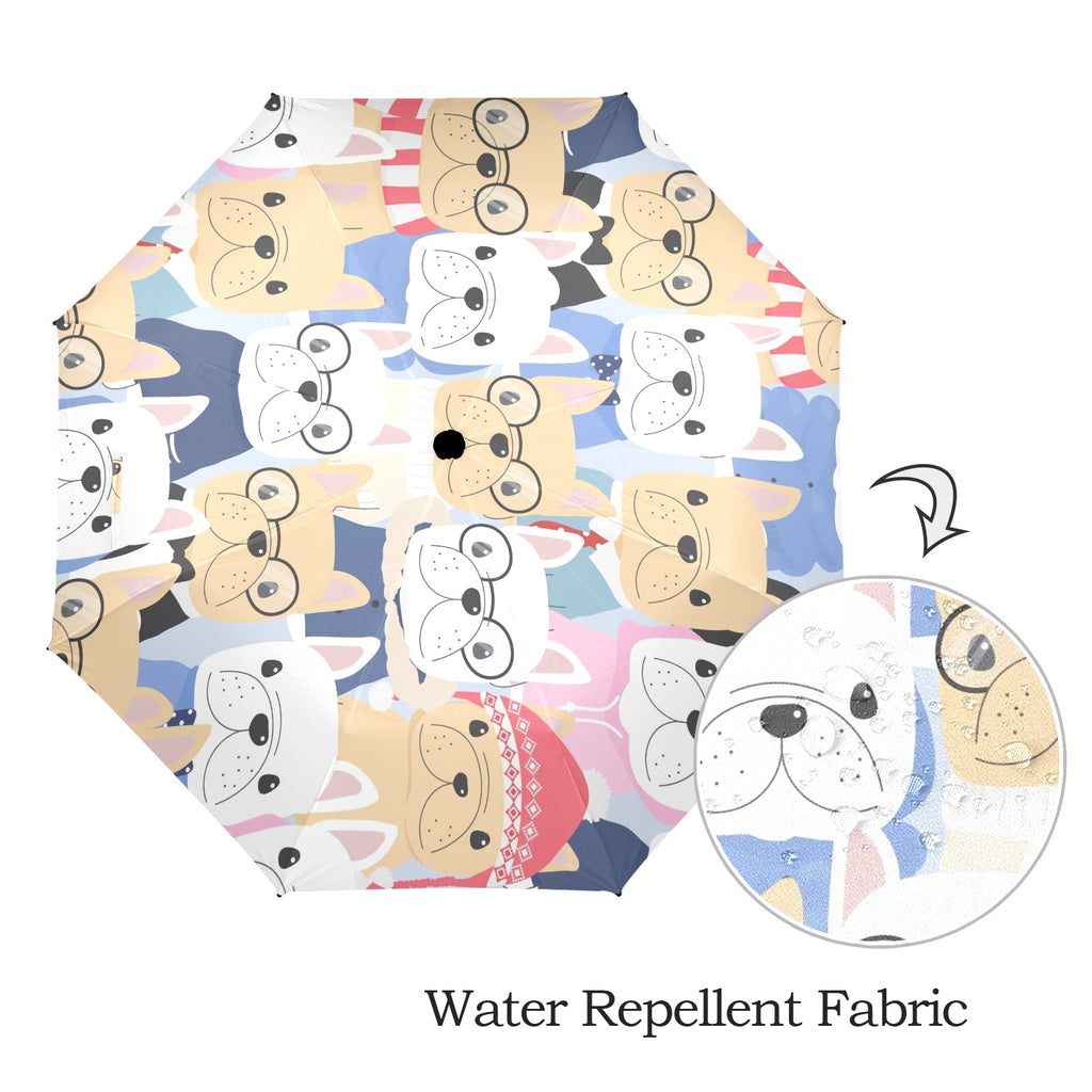 Dog Crowd - Semi-Automatic Foldable Umbrella (Model U12) Semi-Automatic Foldable Umbrella (U12)