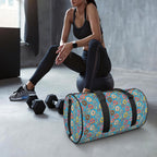 Doughnuts On Blue Duffle Bag Duffle Bag Printed Offshore