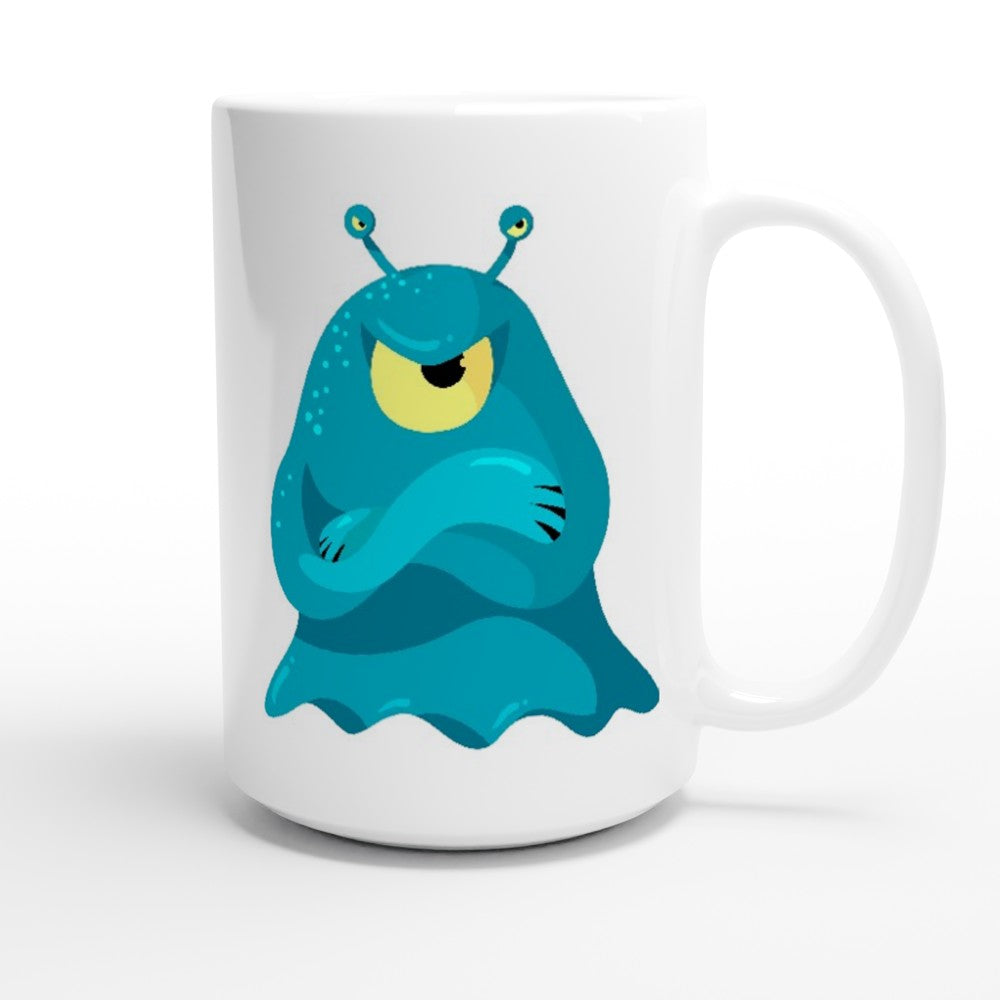 Blue Monster - White 15oz Ceramic Mug 15oz Mug Globally Fulfilled