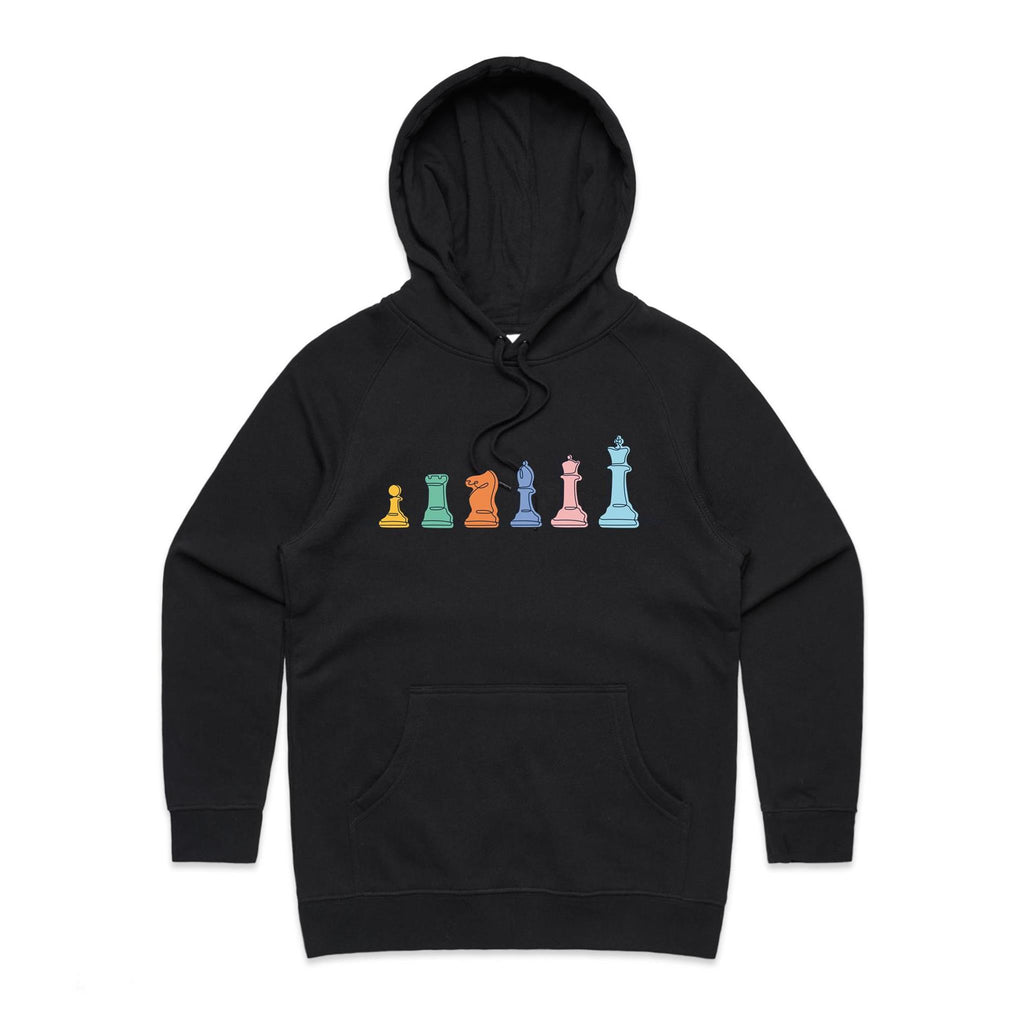 Chess - Womens Hoodie Black Womens Hoodie Chess Games Printed In Australia