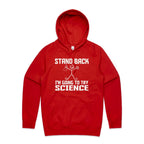 Stand Back, I'm Going To Try Science - Mens Hoodie Red Mens Hoodie Printed In Australia Science