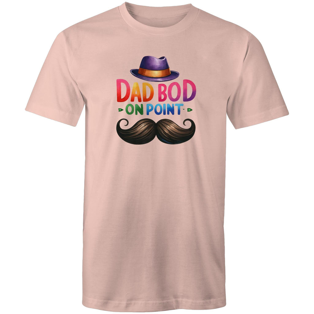 Dad Bod On Point - Mens T-Shirt Pale Pink Mens T-shirt Dad Printed In Australia