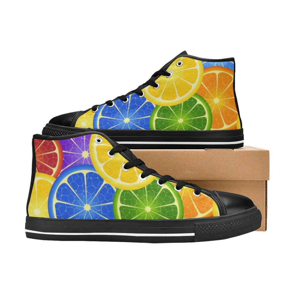 Citrus - Women's High Top Canvas Shoes