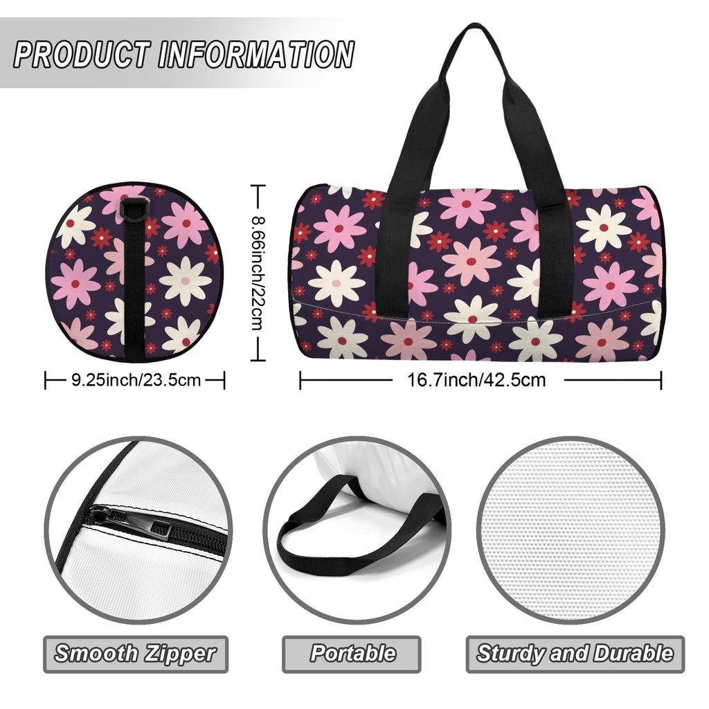 Pink Daisy Duffle Bag Duffle Bag Printed Offshore