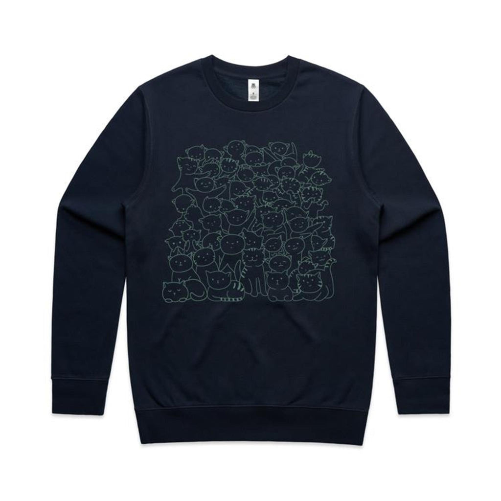 Lots And Lots Of Cats AS Colour Stencil Crew Sweatshirt