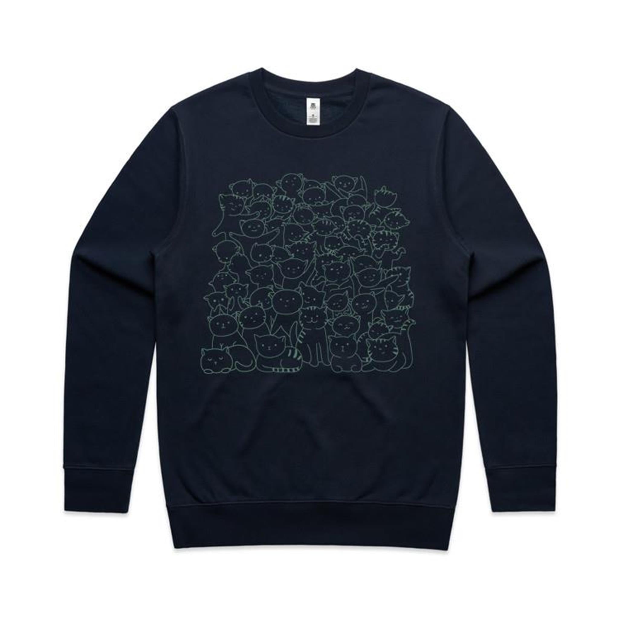 Lots And Lots Of Cats AS Colour Stencil Crew Sweatshirt