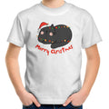 Cat Merry Christmas - Kids Youth T-Shirt White Kids Christmas T-shirt Christmas Printed In Australia