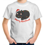 Cat Merry Christmas - Kids Youth T-Shirt White Kids Christmas T-shirt Christmas Printed In Australia