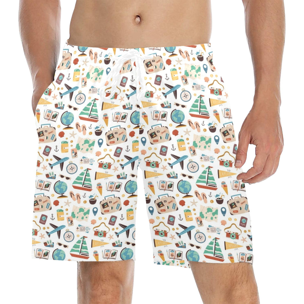 Travel And Explore Men's Mid-Length Beach Shorts 5XL Men's Mid-Length Beach Shorts Printed Offshore