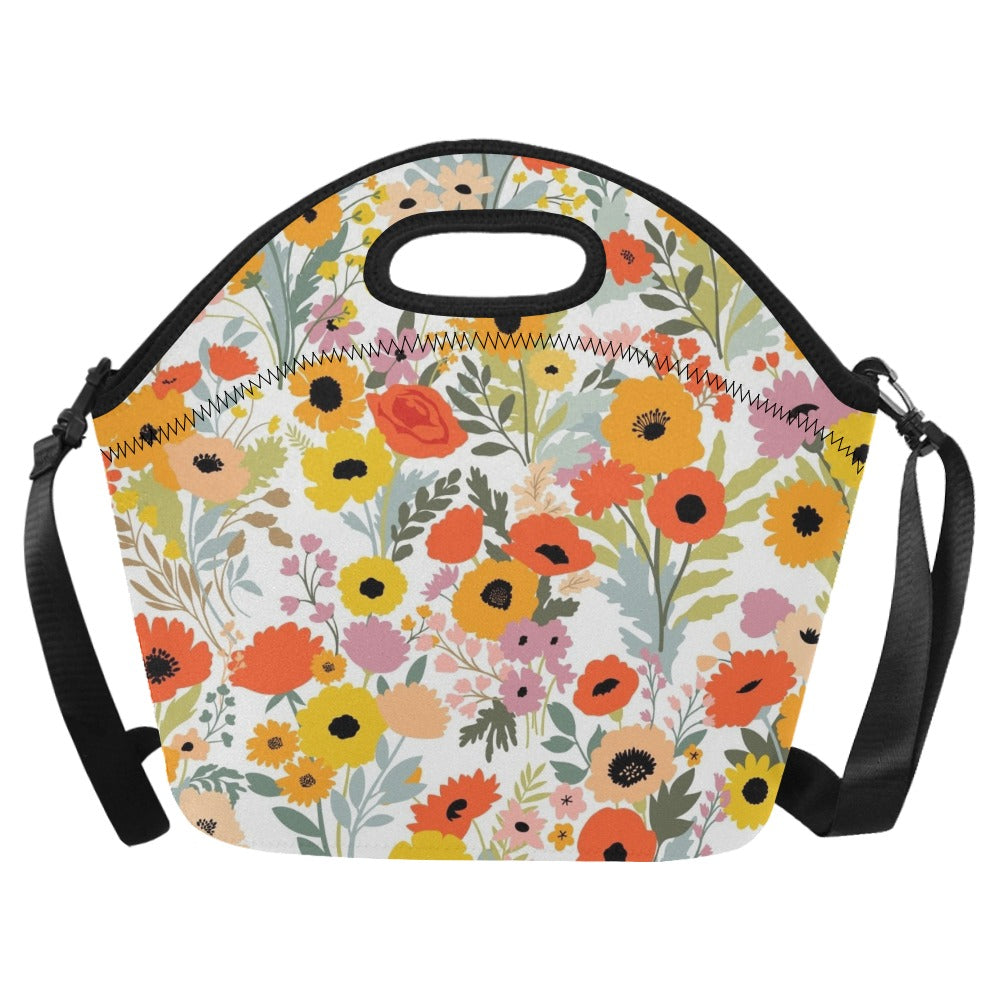 Fun Floral - Neoprene Lunch Bag One Size Neoprene Lunch Bag Printed Offshore