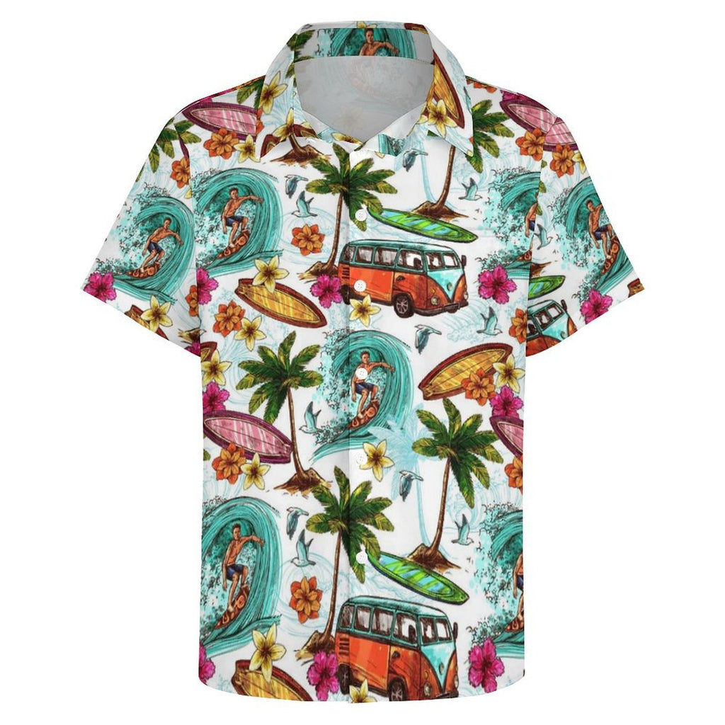 Surfing Safari Women's Short-Sleeve Button Up Shirt