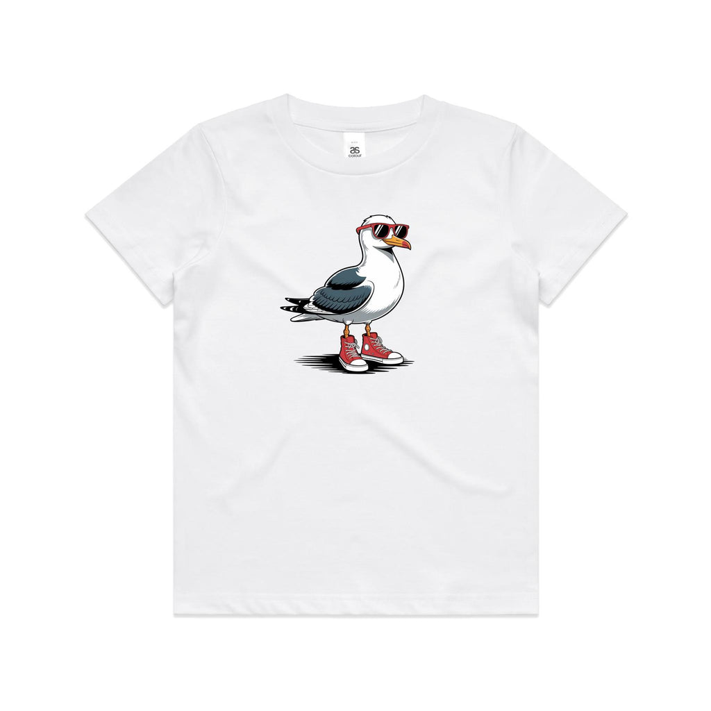 Seagull With Sunglasses And High Tops Kid's AS Colour T-shirt