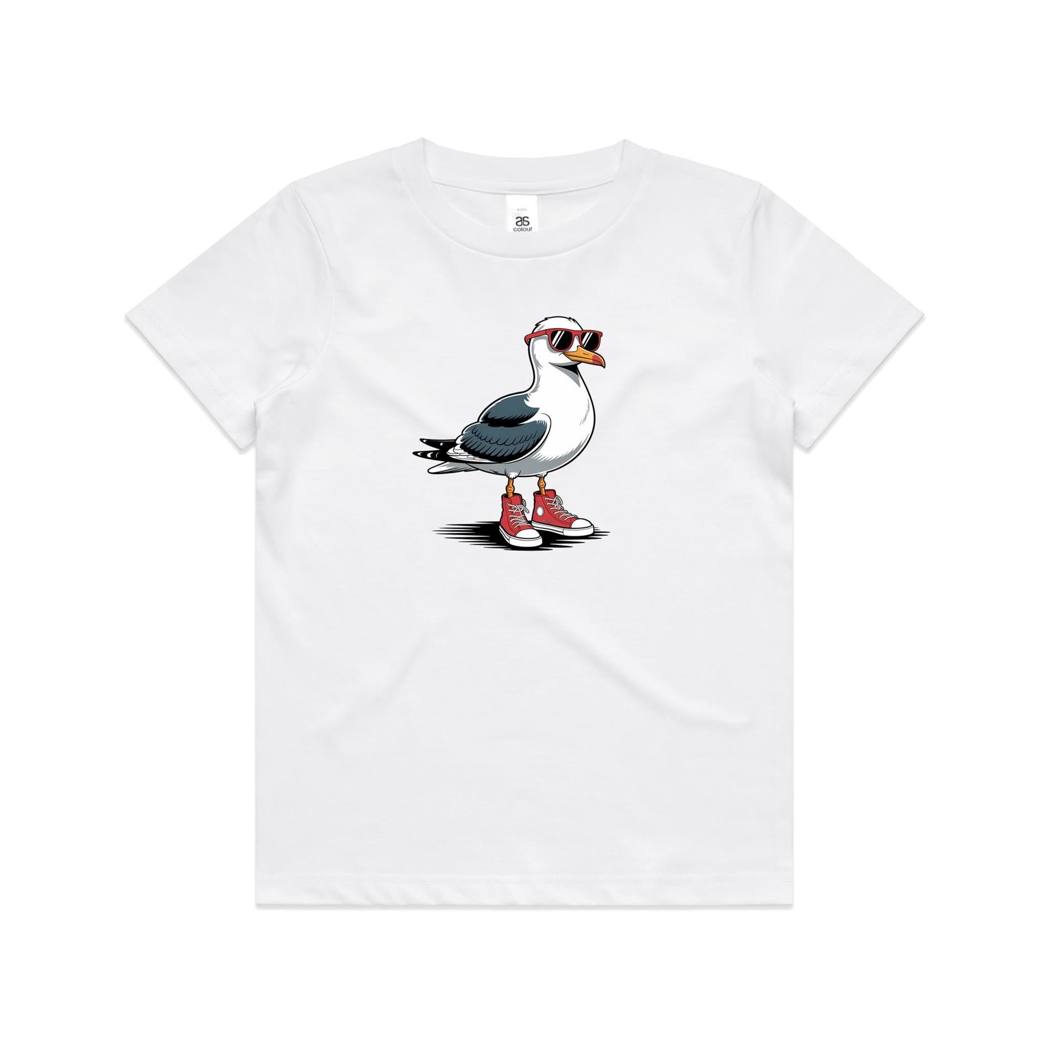 Seagull With Sunglasses And High Tops Kid's AS Colour T-shirt