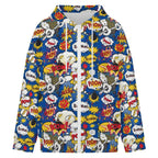 Comic Book Blue Women's Full-Zip Hoodie
