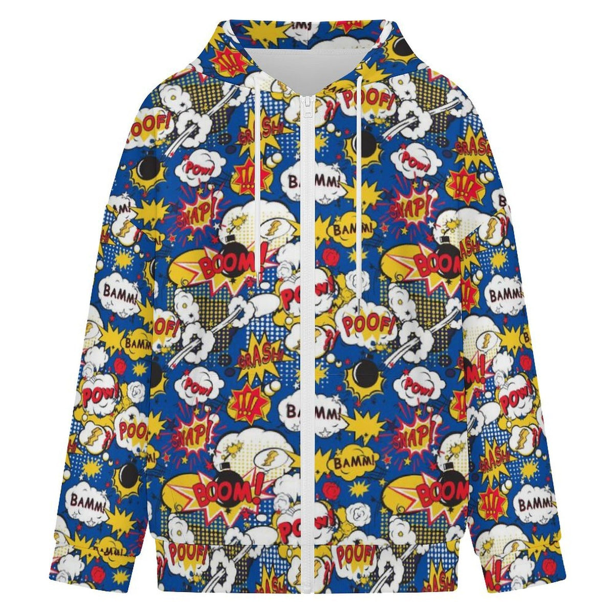Comic Book Blue Women's Full-Zip Hoodie